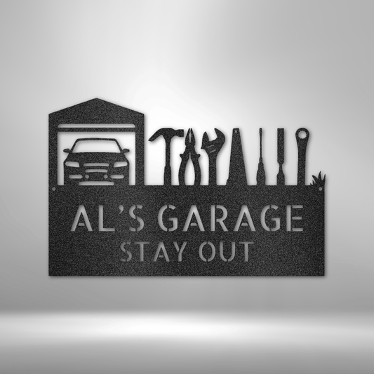 Master Of The Garage Monogram - Steel Sign