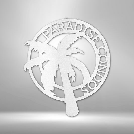 Palm Tree Monogram - Steel Sign